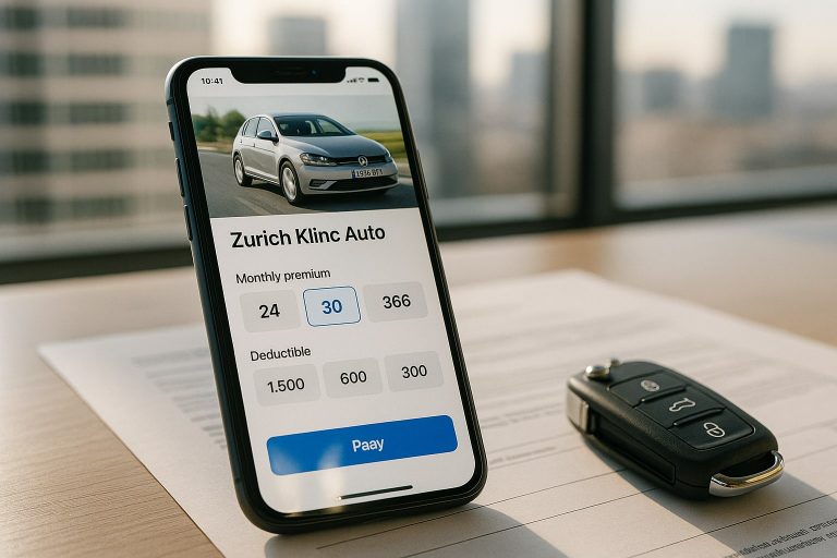 Zurich Klinc Auto por meses: análisis del seguro flexible y cuándo su franquicia mata la promesa
